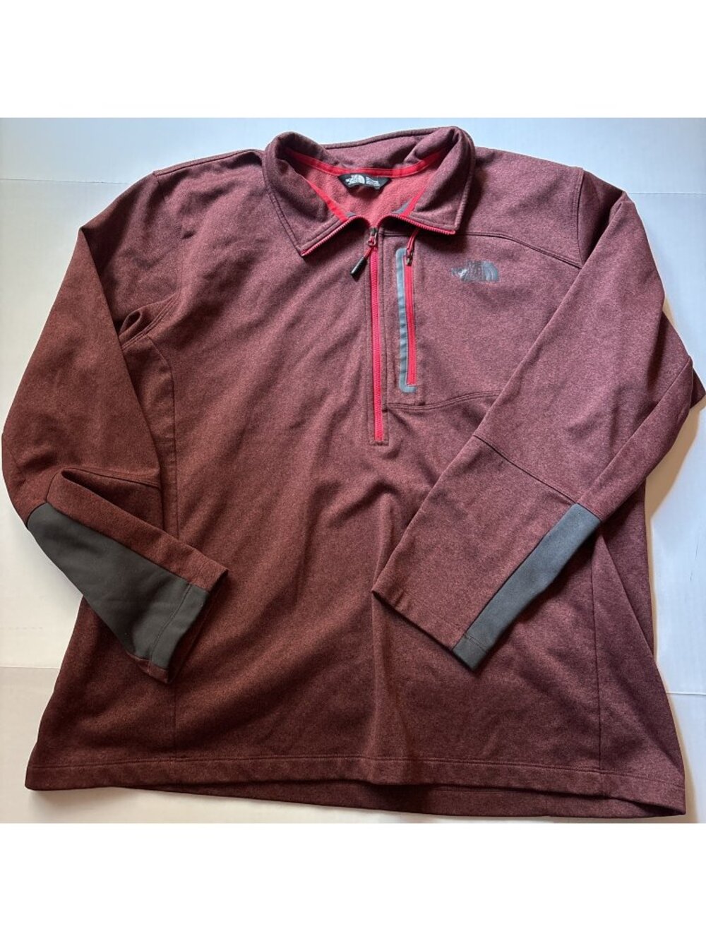 The North Face Burgundy Quarter Zip Sweatshirt Size 2XL